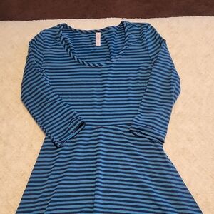 Blue and Black Striped Dress